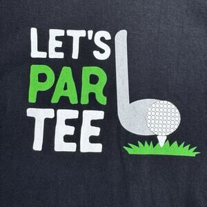 NWOT Gildan Ultra Cotton Fun Golf T-Shirt XL Men's Black Let's Par Tee Y2K